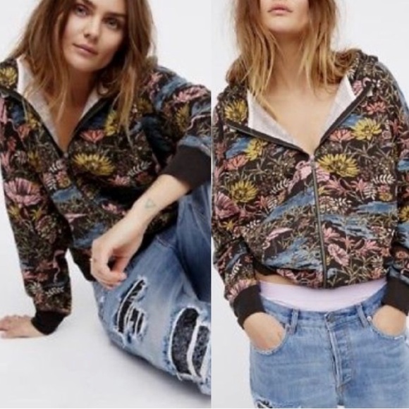 Free People No Talking Floral Flamingo Hoodie - Picture 9 of 9